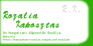 rozalia kaposztas business card