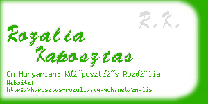 rozalia kaposztas business card